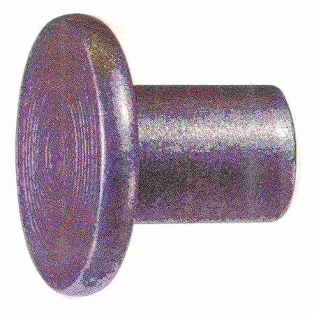 Midwest Fastener Solid Rivet, Flat Head, 3/8 in Dia., 1/2 in L, Steel Body, 8 PK 932525